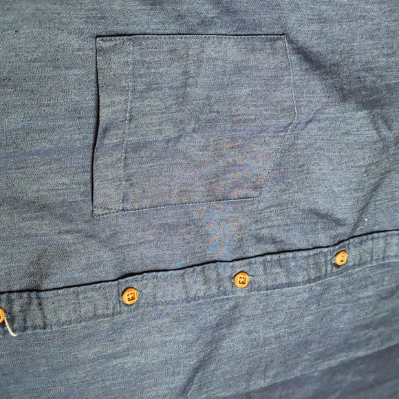 Coofandy Men's Blue Denim/Plaid Long sleeve Button down Shirt, Size L. - Picture 5 of 10